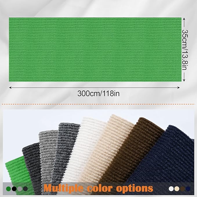 Cat Scratch Furniture Protector - 118" x 13.8" Trimmable Self-Adhesive Cats Claws Scratch Pads, DIY Cat Climbing Couch Protector for Scratch Post Cat Tree Replacement Indoor (Green)