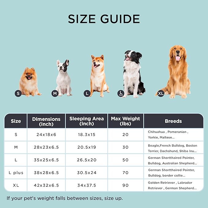 Bedsure Orthopedic Dog Beds for Small Dogs - Washable Small Dog Cat Bed Waterproof, Comfort Pet Couch Sofa with Washable Removable Cover, Pets Bed with Nonskid Bottom, Cooling Blue, 24"