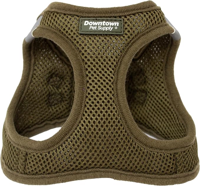 Downtown Pet Supply Step in Dog Harness for Teacup Dogs & Cats No Pull, XX-Small, Hunter Green - Adjustable Harness with Padded Mesh Fabric and Reflective Trim - Buckle Strap Harness for Dogs