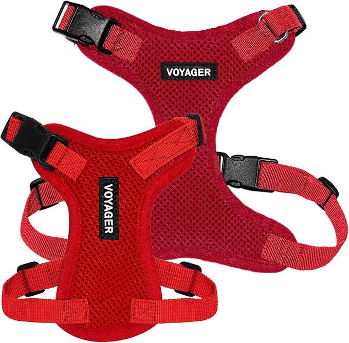 Voyager Step-in Pet Harness - All Weather Mesh, Adjustable Step in Harness for Cats and Dogs by Best Pet Supplies - Red, S
