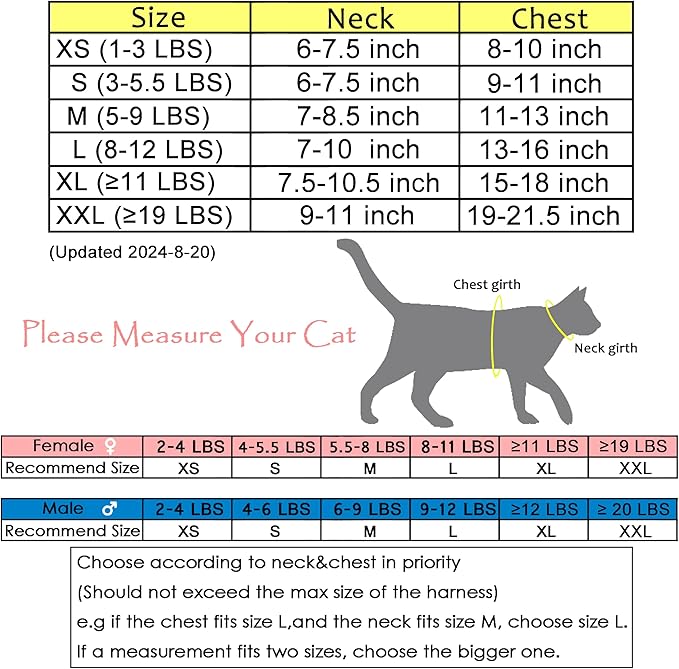 Cat Harness and Leash for Walking Escape Proof, Adjustable Cat Vest Harness, Padded Stylish Cat Walking Jackets, Polka Dot Pink, Medium