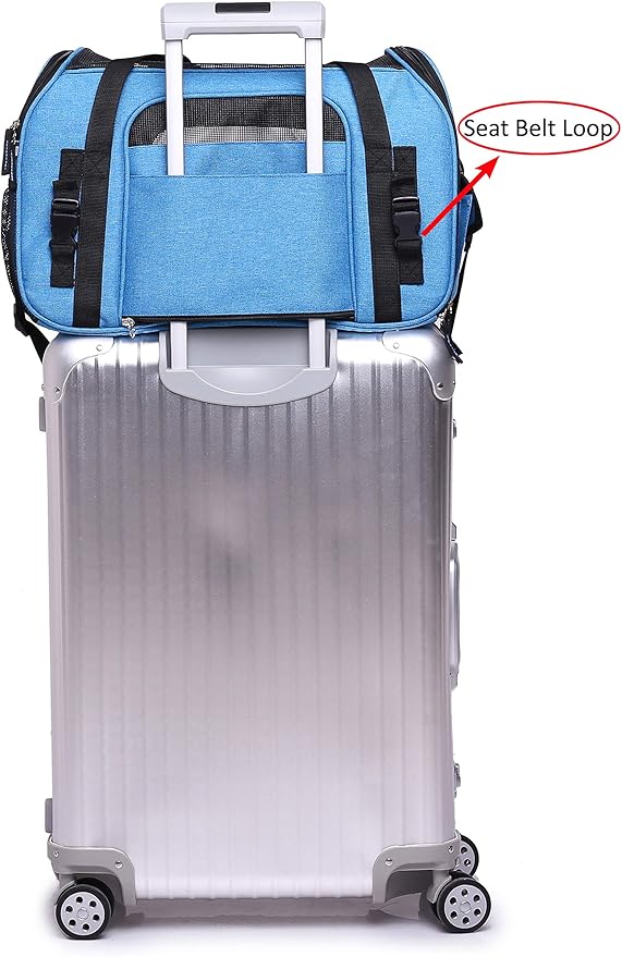 EliteField Soft Pet Carrier (3 Year Warranty, Airline Approved) Soft Sided Dog Puppy Cat Carrier Travel Bag (X-Large: 21" L x 12" W x 13" H, Sapphire Blue)