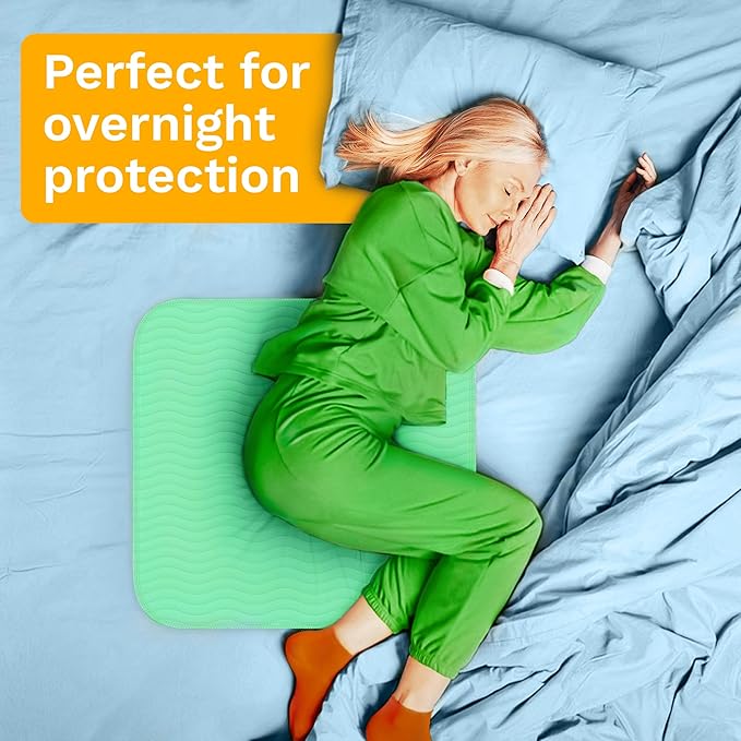 GREEN LIFESTYLE® Washable Underpads - Heavy Absorbency Reusable Bedwetting Incontinence Pads for Kids, Adults, Elderly, and Pets - Toddler Mattress Pads for Bed, Sofa, Couch, Floor (Pack of 2 - 41x41)