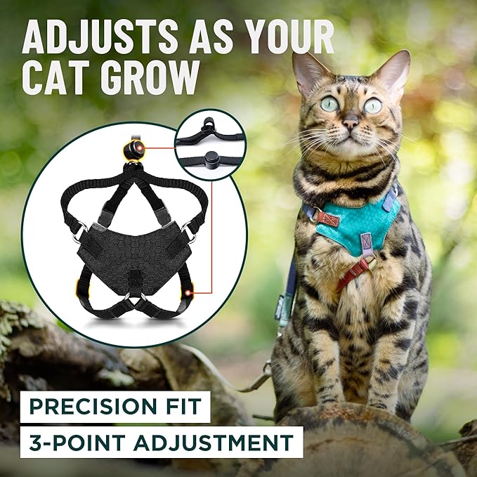 Houdini™ Escape Proof Cat Harness and Leash Set by OutdoorBengal – Orange, Medium Cat Harness for Walking