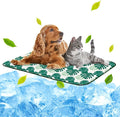 NWK Pet Cooling Mat - Ice Silk Cooling Mat for Dogs & Cats Portable & Washable Pet Cooling Blanket, Car Seats, Beds for Summer (1, Green Leaf, 39'' X 27'' X 0.3'')