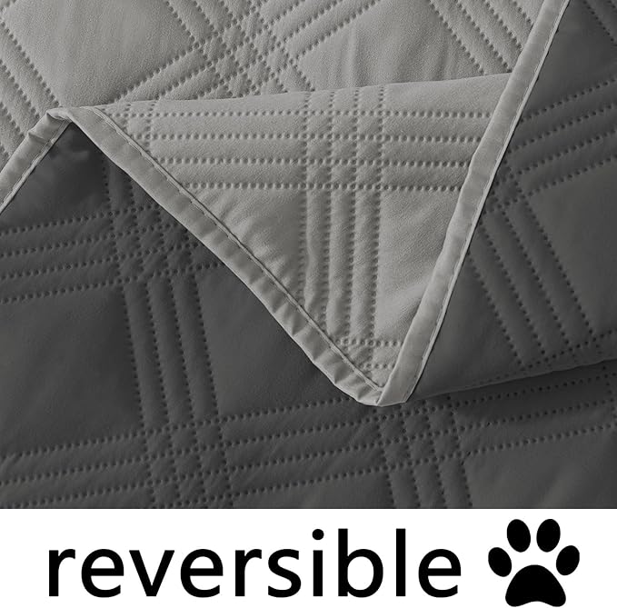 hyha Waterproof Dog Blanket, Reversible Pet Bed Blanket, Soft Sofa Couch Cover for Dogs Washable, Waterproof Pet Couch Covers for Sofa Puppy Cats Furniture Protector(40"x50", Grey/Dark Grey)