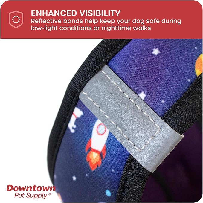 Downtown Pet Supply Step-in Dog Harness – No Pull, Adjustable Padded Mesh with Reflective Trim, Secure Buckle Strap – Comfortable & Breathable Small Dog Harness, Medium, Space