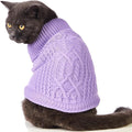 Stretchy Cat Sweater - 17 Colors & 6 Sizes | Snug Winter-Ready Knit for Boy/Girl Cats & Kittens(Purple, Large)