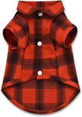 Koneseve Dog Shirt Plaid Dog Clothes for Small Dogs Boy Girl Cat Clothes Soft Puppy Outfit Adorable Pet T-Shirts Kitten Grid Costume Apparel Thanksgiving Christmas Clothing (Red#1; XL/Extra Large)