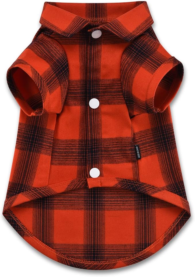 Koneseve Dog Shirt Plaid Dog Clothes for Small Dogs Boy Girl Cat Clothes Soft Puppy Outfit Adorable Pet T-Shirts Kitten Grid Costume Apparel Thanksgiving Christmas Clothing (Red#1; 3XL)