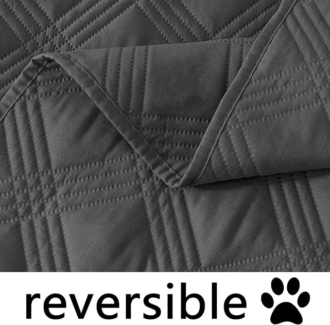 hyha Waterproof Dog Blanket, Reversible Pet Bed Blanket, Soft Sofa Couch Cover for Dogs Washable, Waterproof Pet Couch Covers for Sofa Puppy Cats Furniture Protector(52"x82", Dark Grey/Dark Grey)