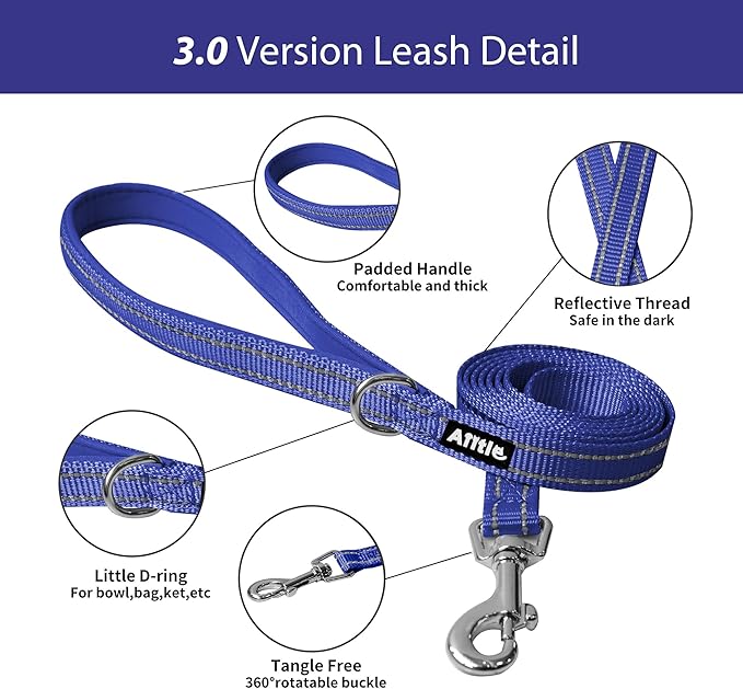 AIITLE Dog Harness, No-Pull Cat Harness with a Leash, Adjustable Reflective Dog Vest, Cat Harness Escape Proof, Outdoor Walking, Running,Training for Extra Small Dogs and House Cats Royal Blue XXXS