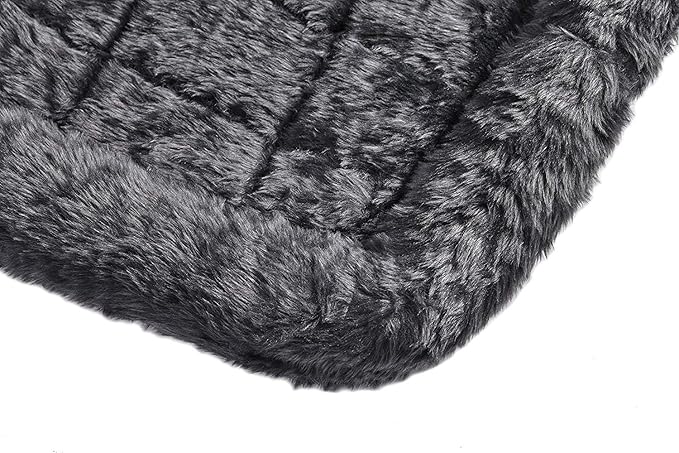 MidWest Homes for Pets QuietTime Dog Bed – Gray Faux Fur Bolster, Ultra-Soft and Machine Washable, Fits 36-Inch Crates and Carriers, for Medium to Large Breed Dogs