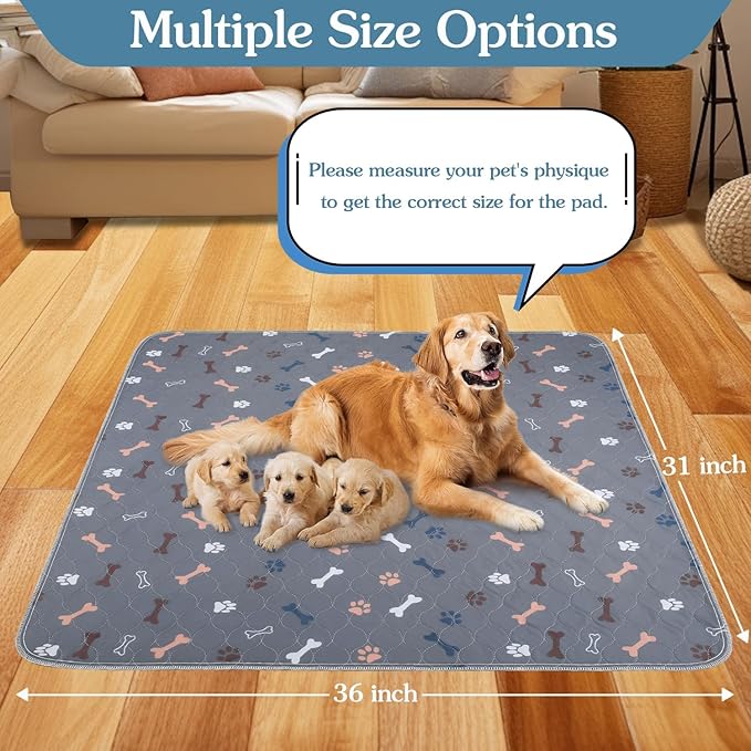 Washable Pee Pads for Dogs, 2Pack Reusable Puppy Pads, Fast Absorbent Dog Pee Pads for Crate Pet Training Pads, Waterproof Whelping Pads for Dogs Bed Mat Crate Indoor (Dark Grey, 18x24)