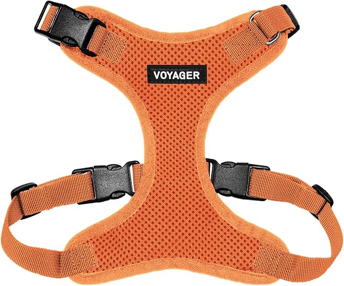 Voyager Step-in Pet Harness - All Weather Mesh, Adjustable Step in Harness for Cats and Dogs by Best Pet Supplies - Orange, S
