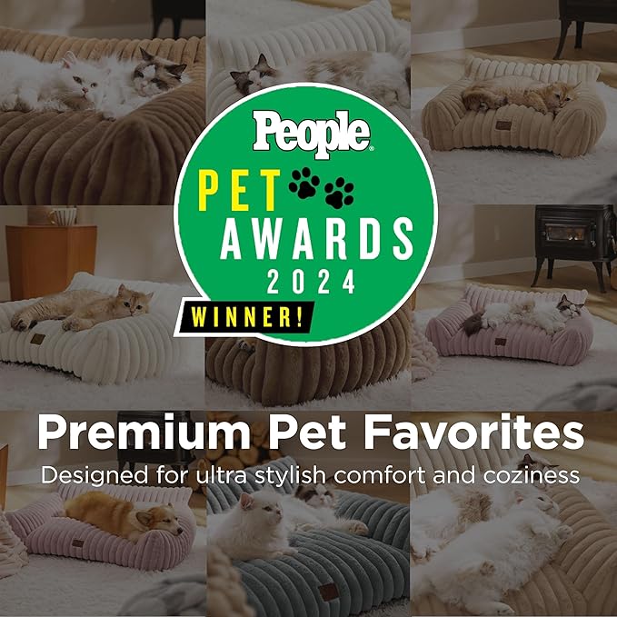Bedsure ComfyFleece™ Cute Dog Couch for Medium Dogs - As Seen on TV on Good Day New York, Dog Couch Bed with Removable, Washable Cover, Supportive Pet Sofa, for Medium Large Dogs, 36inch, Blush Pink