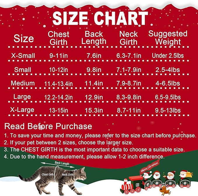Cat Christmas Sweater Pet Winter Warm Coat Pajamas Christmas Santa Knitwear Cat Sweater for Cats Kitty Puppy (Santa, S)