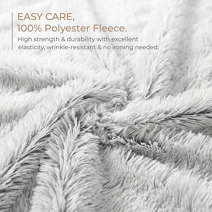 PJYuCien Dog Blankets for Small Dogs Washable - Fluffy Fuzzy Cat Blanket for Couch, Puppy Throw for Furniture with Polyester Fleece, Super Soft Plush for Pet Kitten Doggy, Grey, 16" x 24"