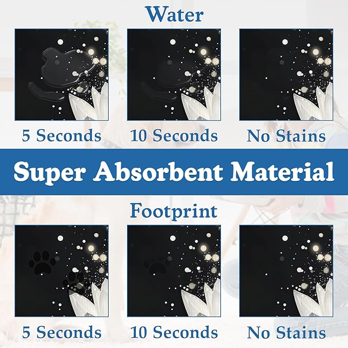 Magic White Lotus Pet Feeding Mat–Christmas Stocking Quick Dry Absorbent Dog Cat Food Mat, Non Slip Waterproof Bowl Placemat for Messy Eaters, Pet Accessories for Floors 16"x24"