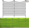 10 Panels No Dig Dog Fence Outdoor for Yard, 40 in(H) X 23.6 ft(L) Decorative Tall Garden Fence Animal Barrier, Rustproof Metal Wire Garden Edging and Borders, Temporary Fencing Stakes