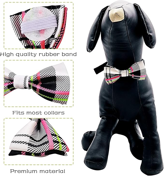 PET SHOW 10 Pack Small Dogs Collar Bowties Attachment Charms for Puppies Cats Embellishment Collars Accessories Bows Ties for Birthday Parties Holiday Wedding Supplies