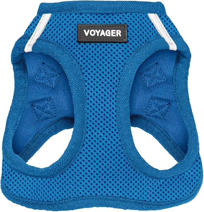 Best Pet Supplies Voyager Step-in Air Harness - All Weather Mesh, Reflective, No Pull Harness for Dogs, Cats - Secure with Hook & Loop Fastener, Buckle, Double D-Rings - Royal Blue, M