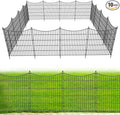 10 Panels No Dig Dog Fence Outdoor for Yard, 32 in(H) X 23.6 ft(L) Decorative Tall Garden Fence Animal Barrier, Rustproof Metal Wire Garden Edging and Borders, Temporary Fencing Stakes