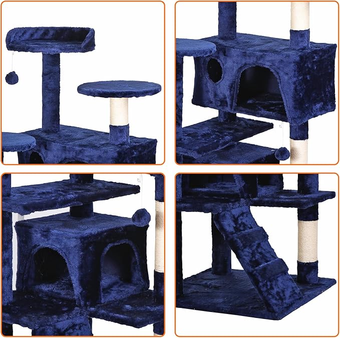 Nova Microdermabrasion 54 in Cat Tree Tower for Indoor Cats Multi-Level Cat Condo Cat Bed Furniture with Scratching Post Kittens Activity Center