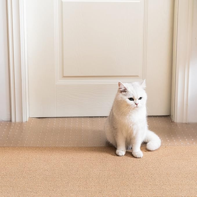 Uross Carpet Protector for Pets - Random Color Cat Carpet Protector for Doorway, Anti Scratch Under Door Cat Protector Mat, Easy to Cut Plastic Scratch Stopper Guard Carpet 3.6FT
