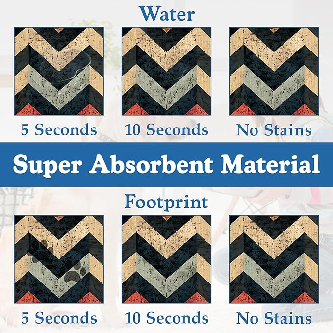 Vintage Plaid Pet Food Mat for Cats and Dogs–Christmas Stocking Absorbent Quick Dry Feeding Placemat, Non Slip Rubber Base, Waterproof Bowl Mat for Indoor Use, Pet Supplies 16"x24"