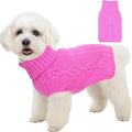 Dog Sweaters Small Dog Clothes Winter Turtleneck Puppy Sweater Warm Pet Cat Sweater Doggy Pullover Outfit with Twisted Design XS~XL(Pink, X-Large)