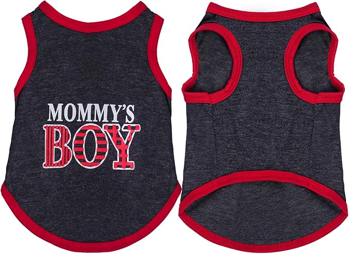 4 Pack Dog Shirts Summer Printed Puppy Clothes Novel Sleeveless Pet T Shirts Dog Clothes for Small Medium Dogs Cats Boy(L)