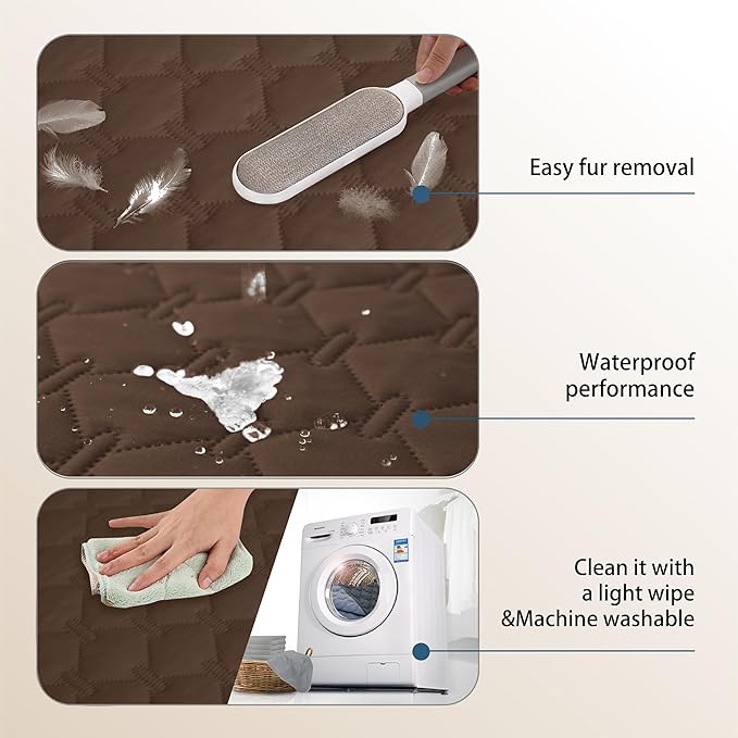 gogobunny 3X Stronger Waterproof Pet Blanket, Scratch Proof Furniture Protector for Dogs Cats, Reversible Cover 32x53 Inch, Dark Chocolate