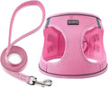 Dog Harness with Leash Set, No Pull Adjustable Reflective Step-in Puppy Pet Vest Harnesses for Small Medium Large Dogs and Cats,Pink XL