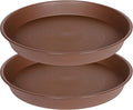 2 Pack of 20 21 inch Plant Saucer Round, Deep Plant Saucers for Pots, Heavy Plastic Plant Drip Tray for Indoors Outdoor, Bird Bath Bowls, Plant Trays for Planter 19-22" (21 inch, Chocolate)