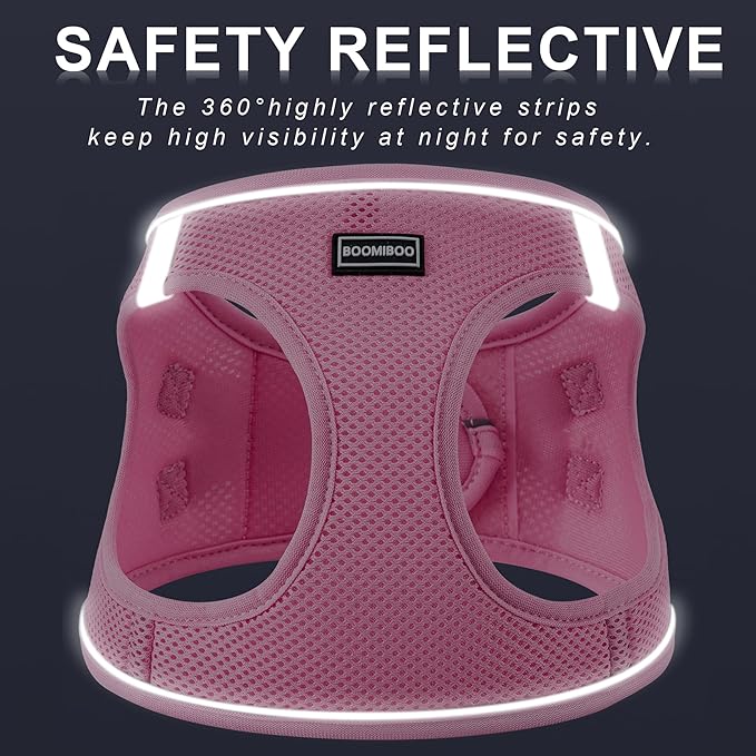 Dog Harness with Leash Set, No Pull Adjustable Reflective Step-in Puppy Pet Vest Harnesses for Small Medium Large Dogs and Cats,Purple XL