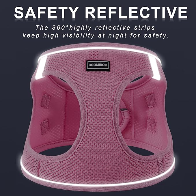 Dog Harness with Leash Set, No Pull Adjustable Reflective Step-in Puppy Pet Vest Harnesses for Small Medium Large Dogs and Cats,Purple M