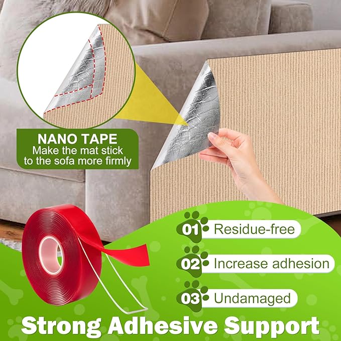 78.7"x15.8" Large Couch Protector from Cat Claws,Anti Scratch Furniture Protector for Cats Corner Wall Scratcher,Replacement for Cat Tree Post Shelves