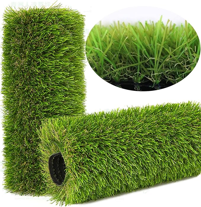 Artificial Grass Rug Outdoor Indoor 4FTX18FT Fake Grass Carpet Green Synthetic Grass Pet Turf Realistic Faux Grass Rug with Drain Holes for Garden Lawn Landscape Balcony Home Decor Patio