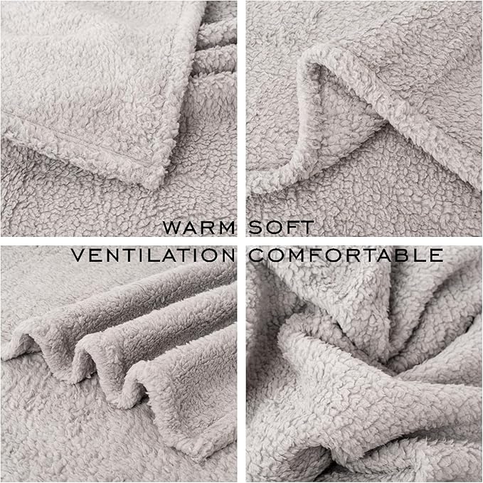2 Blankets, Dog Cat Pet Blanket, Soft Warm Fleece, for Puppy, Small Dogs or Kitten, Cats, Plush Fuzzy Blanket for Bed, Sofa, Travel (40" x 32", 2/Pack, Beige+Light Gray)