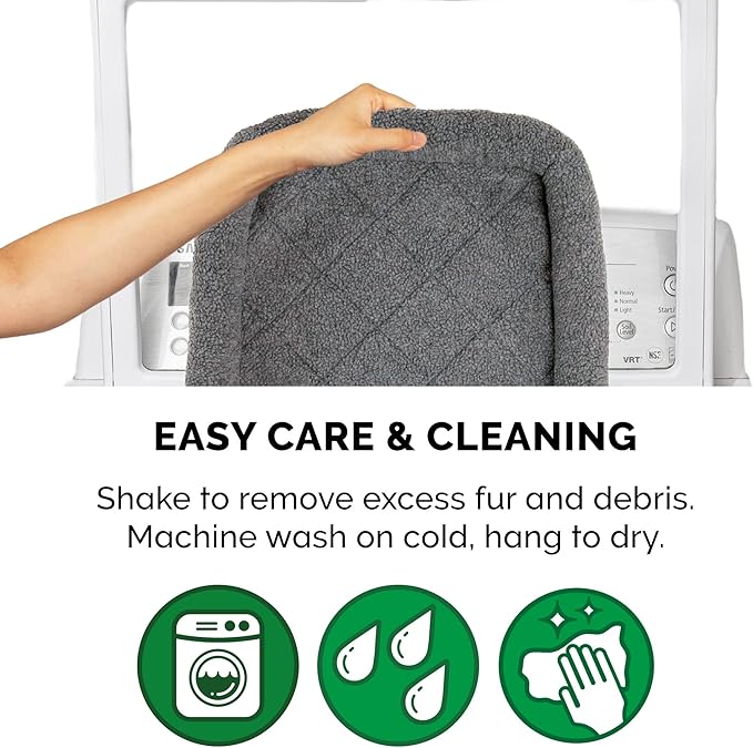 Furhaven Dog Bed for Medium/Small Dogs & Indoor Cats, 100% Washable, Sized to Fit Crates - Sherpa Fleece Bolster Crate Pad - Gray, Medium