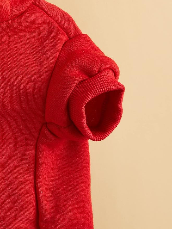 QWINEE Basic Dog Hoodie Sweatshirt Puppy Sweater Warm Cat Costumes Pet Clothes for Chihuahua Puppy Kitten Small Medium Dogs Red Small