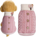 Dog Sweater Turtleneck Knitwear Doggie Pullover Sweater Doggy Winter Coat Warm Pet Clothes Puppy Holiday Clothing Buttons Knitted Outfits for Small Cats Dogs Cold Weather (X-Large)