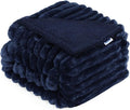 Waterproof Dog Blanket, Soft Fleece Blanket for Couch Protector, Reversible Pet Blankets Furniture Protector Cover for Small Medium Large Dogs Cats (Navy, 60"x80")