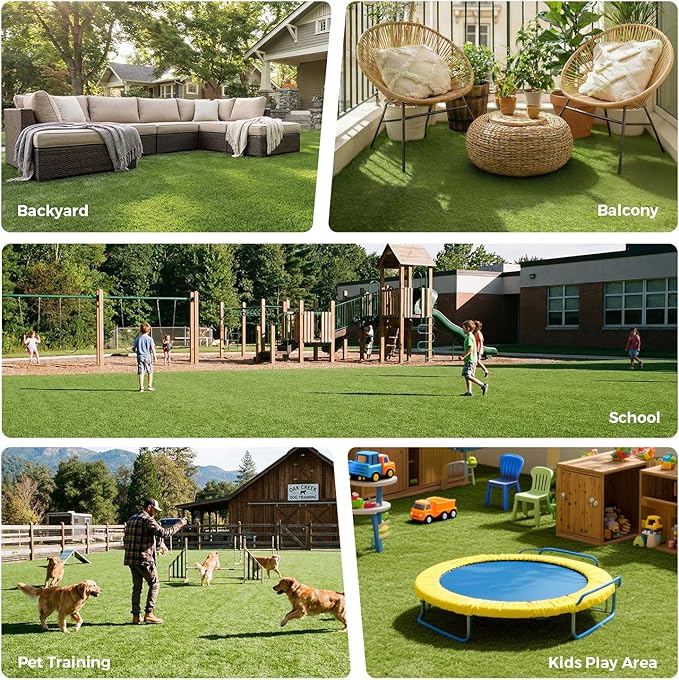 Artificial Grass Rug Indoor Outdoor, 8 x 8Inch Faux Grass Turf Sample, Realistic Artificial Lawn Rug Dog Pets Mat, Turf Carpet for Garden Lawn Landscape Balcony Patio Backyard Easter Decor