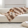 Waterproof Pet Blanket, Christmas Deer Print Blanket for Bed Couch Protector, Reversible Washable Plush Dog Faux Fur Throw for Puppy, Double Sided Cat Blanket, 30x40 inch, Brown