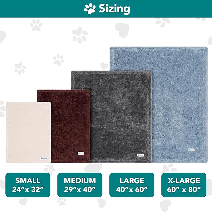 PetAmi Dog Blanket for Large Medium Dogs, Beige Fluffy Soft Sherpa Fleece for Puppy, Kitten, Doggie - Calming Pet Throw for Bed, Washable Sofa Couch Cover, Large 40x60