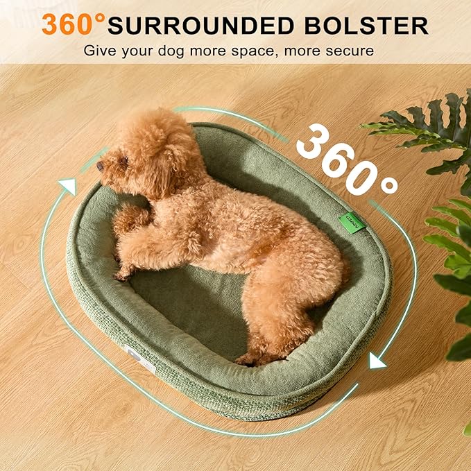 Orthopedic Cat Bed for Puppy & Kitten,Cat Sofa Bed with Egg Crate Foam Four Sided Dog Couch Beds with Removable Cover & Non-Slip Bottom Green XS