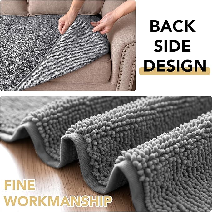 H.VERSAILTEX Non Slip Pet Couch Cover Chenille Dog Bed Protector Thick Soft Sofa Slipcover Pet Friendly Washable Couch Cushion Covers for Pets (30" x 70", Gray)