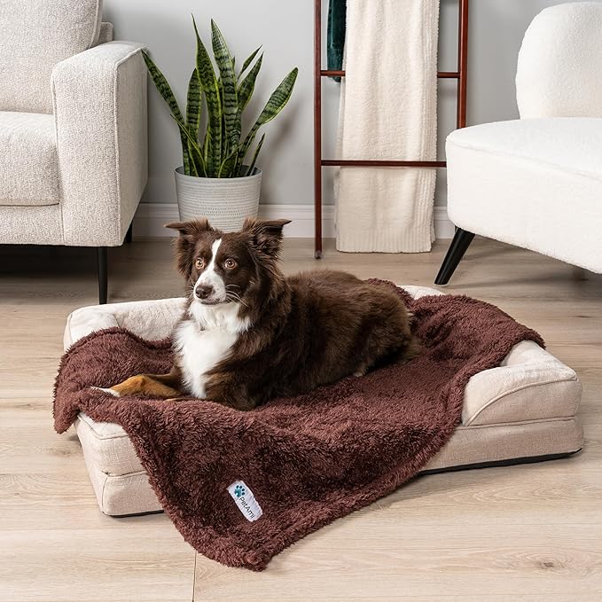 PetAmi Dog Blanket for Small Dogs Brown, Fluffy Soft Puppy Blanket, Sherpa Fleece Cat Blanket for Kitten Doggie, Calming Pet Blanket Throw for Couch Sofa Bed Washable, Small 24x32